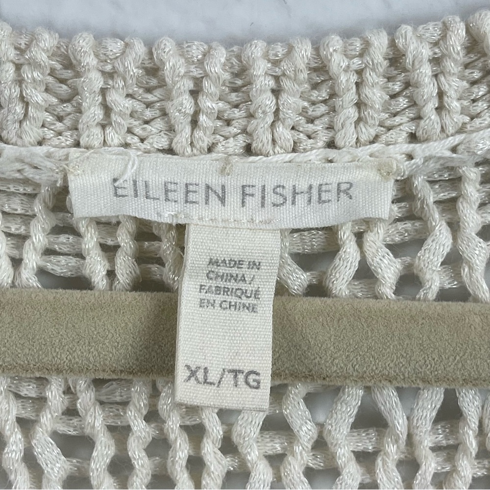 Eileen Fisher Cream Loose Knit Scoop Neck Sweater Sz. XL - Picture 9 of 9